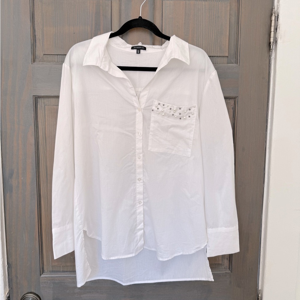 💎 Dynamite Dress Shirt with Jeweled Front Pocket